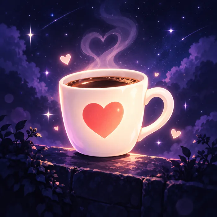 Tasse de café avec un cœur